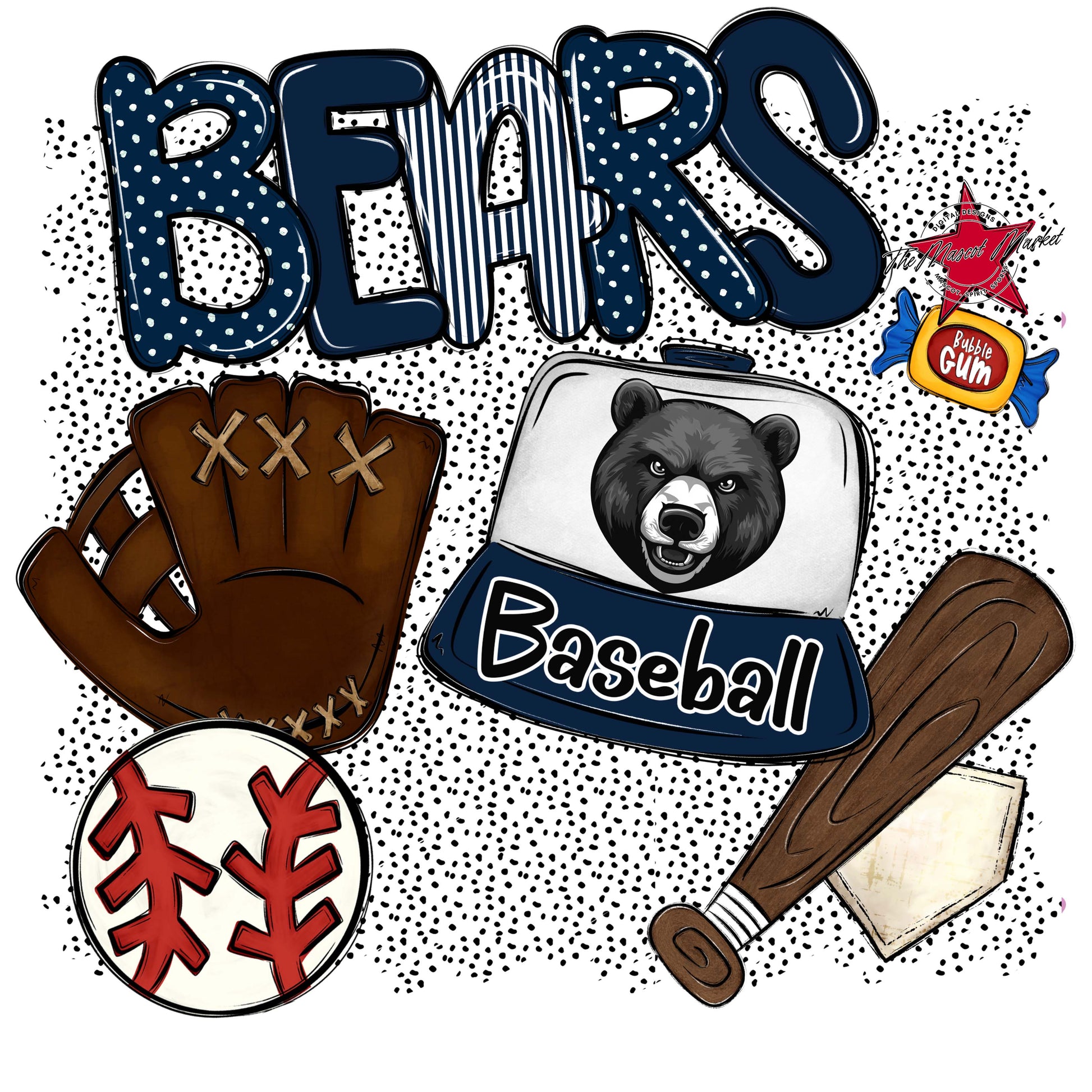 Bears Baseball Spirit-Navy