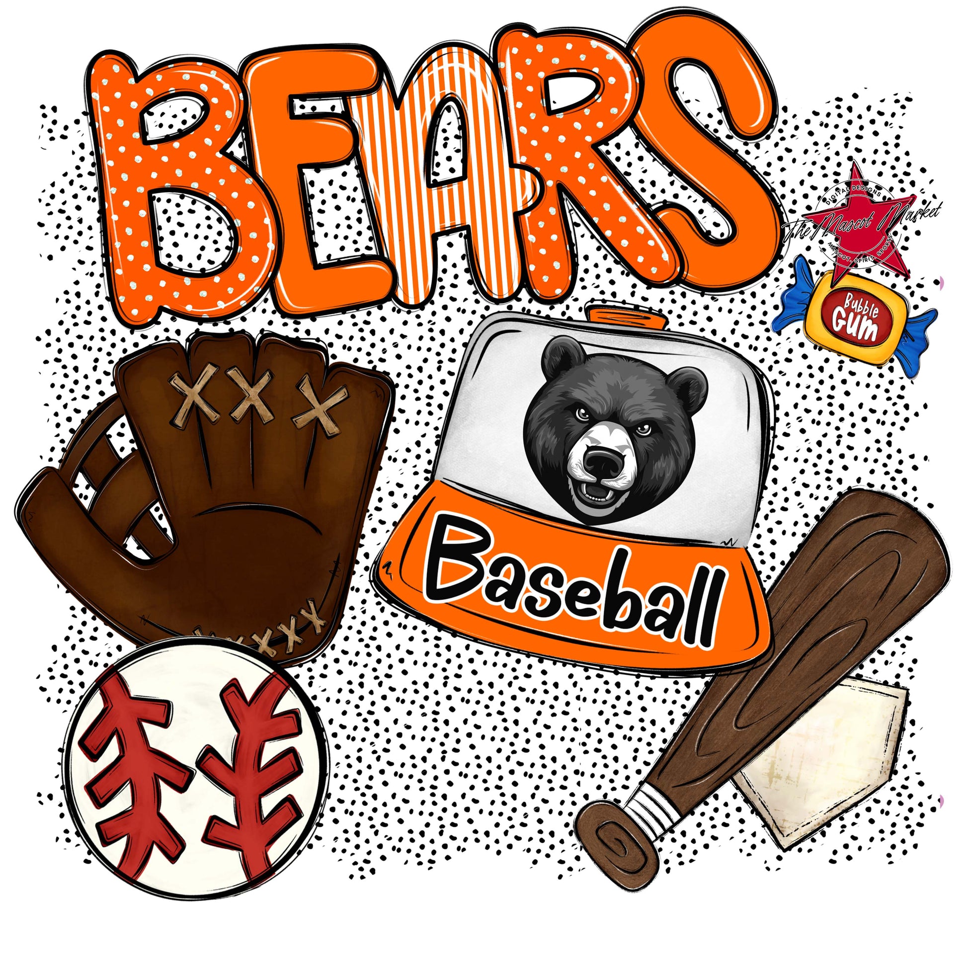 Bears Baseball Spirit-Orange