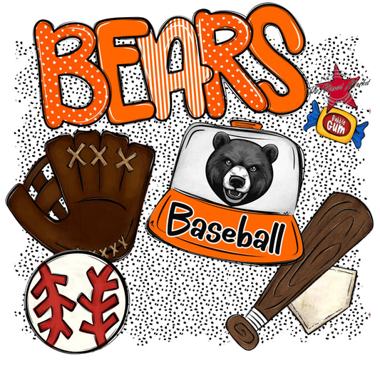 Bears Baseball Spirit-Orange