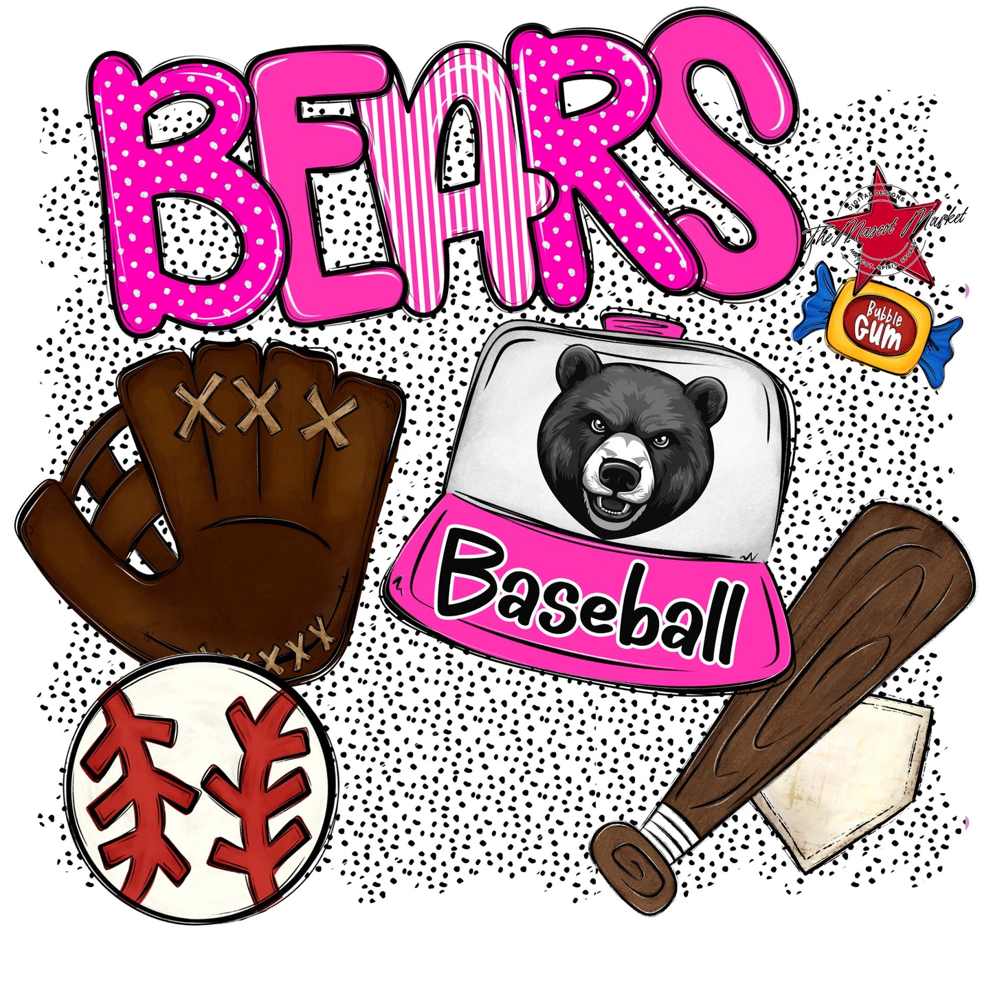 Bears Baseball Spirit-Pink