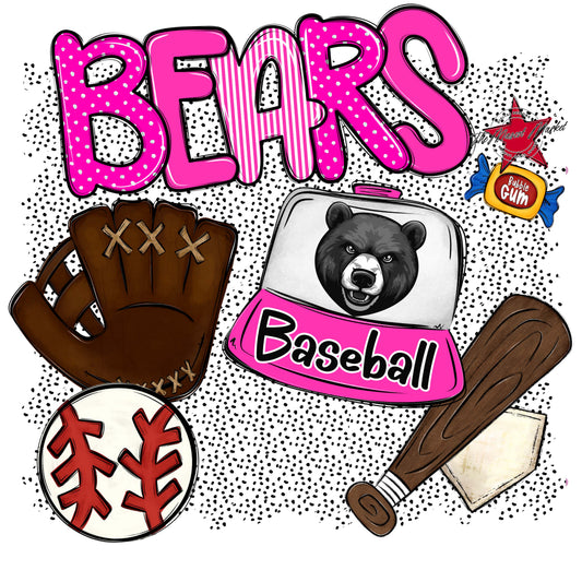 Bears Baseball Spirit-Pink