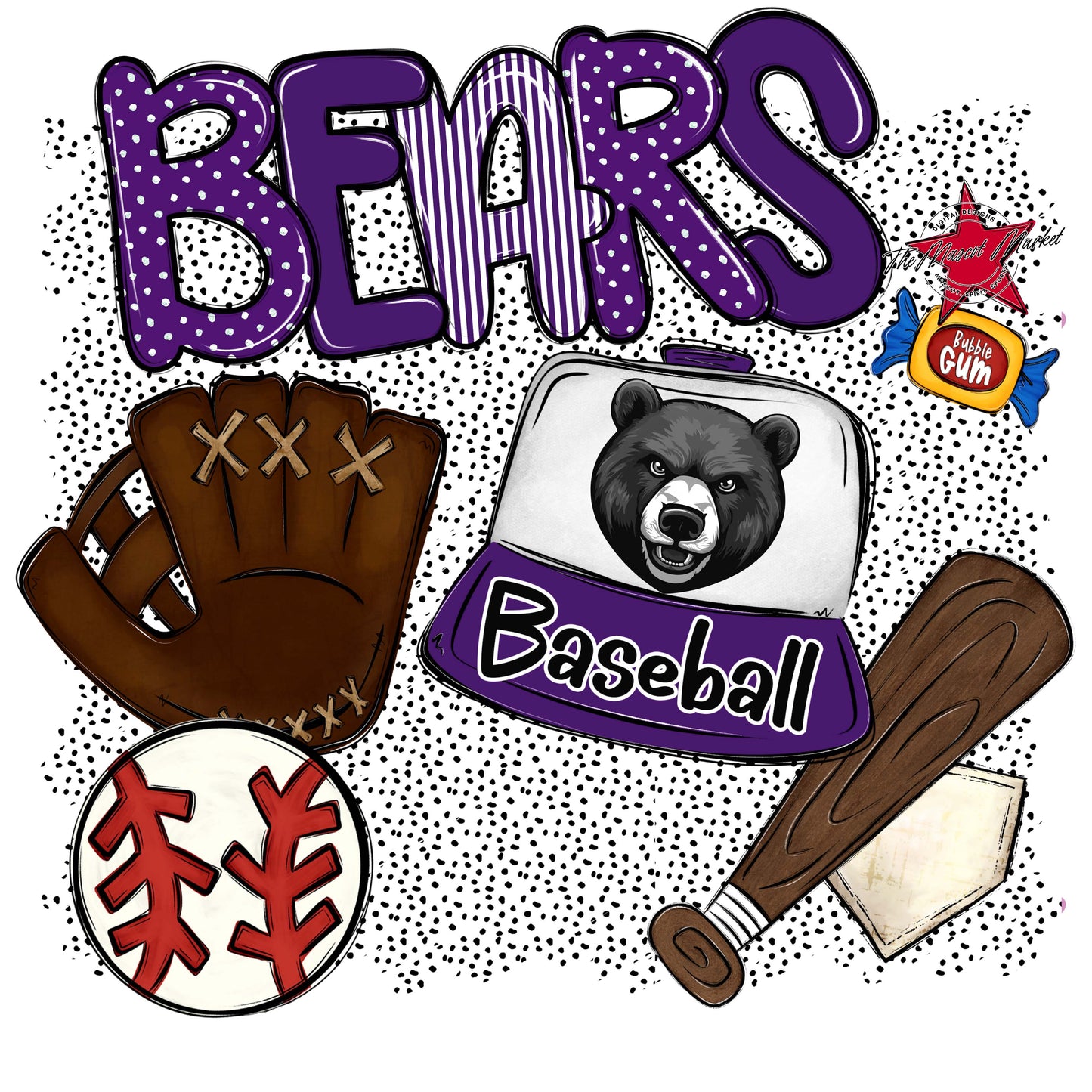 Bears Baseball Spirit-Purple