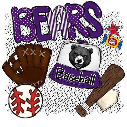 Bears Baseball Spirit-Purple
