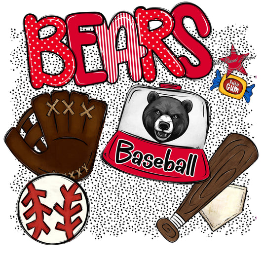 Bears Baseball Spirit-Red