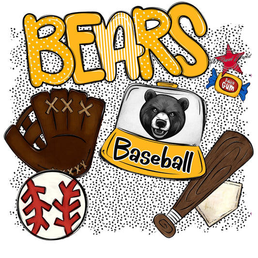 Bears Baseball Spirit-Yellow