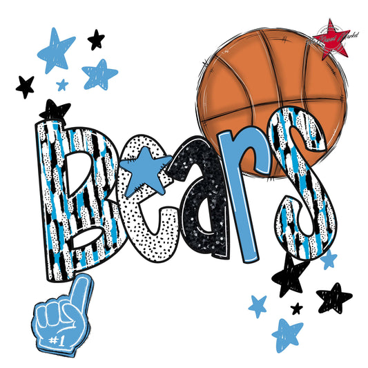 Bears Basketball Scrape-Carolina Blue