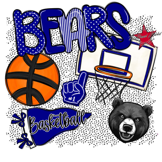 Bears Basketball Spirit-Blue