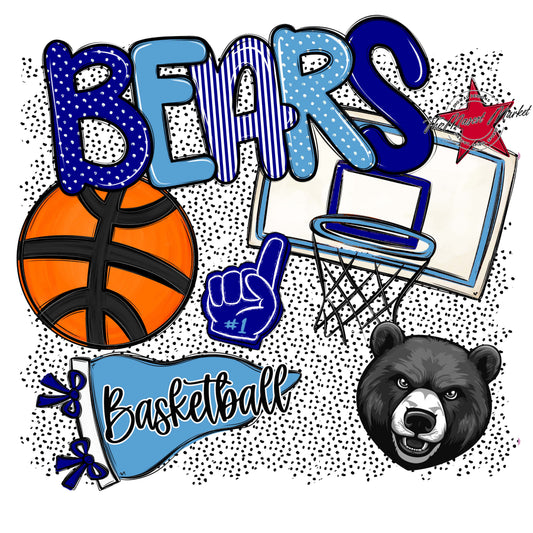 Bears Basketball Spirit-Blue & Carolina Blue