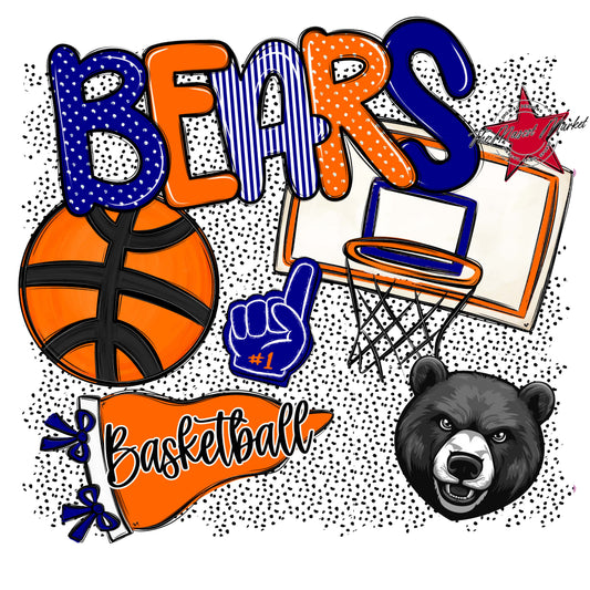 Bears Basketball Spirit-Blue & Orange