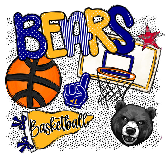Bears Basketball Spirit-Blue & Yellow