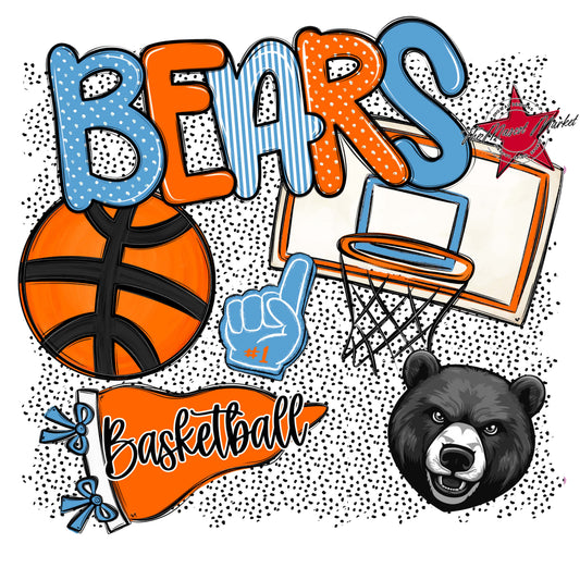 Bears Basketball Spirit-Carolina Blue & Orange