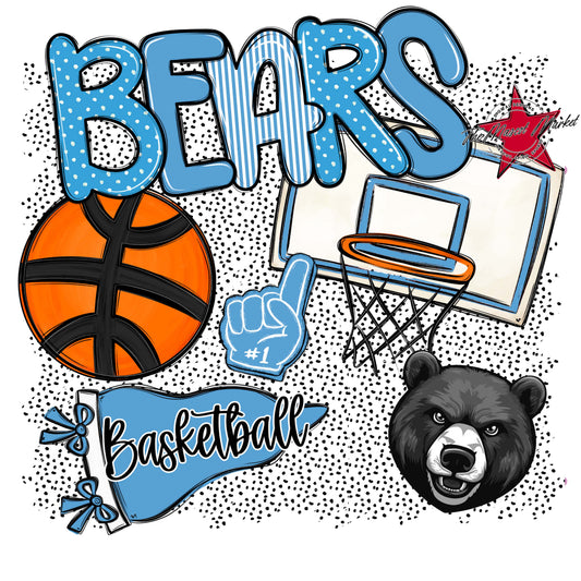 Bears Basketball Spirit-Carolina Blue