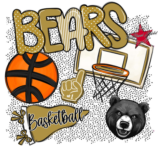 Bears Basketball Spirit-Gold