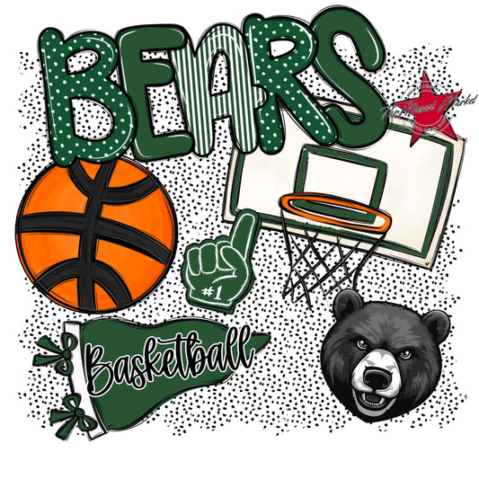 Bears Basketball Spirit-Green