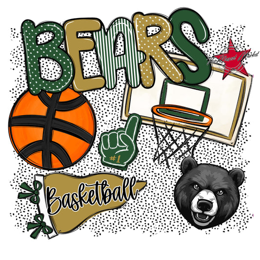 Bears Basketball Spirit-Green & Gold