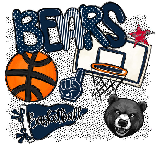 Bears Basketball Spirit-Navy