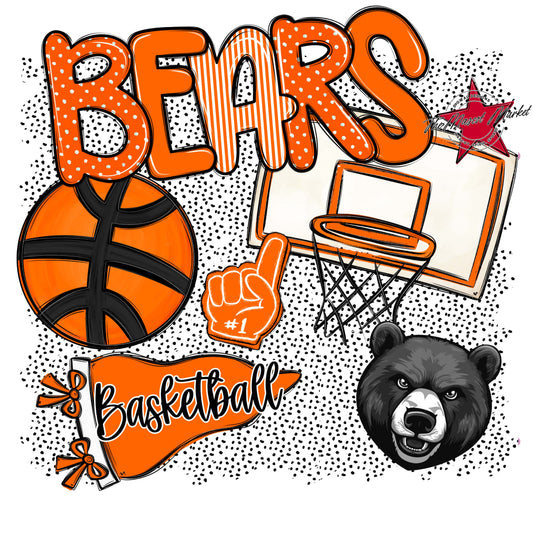 Bears Basketball Spirit-Orange