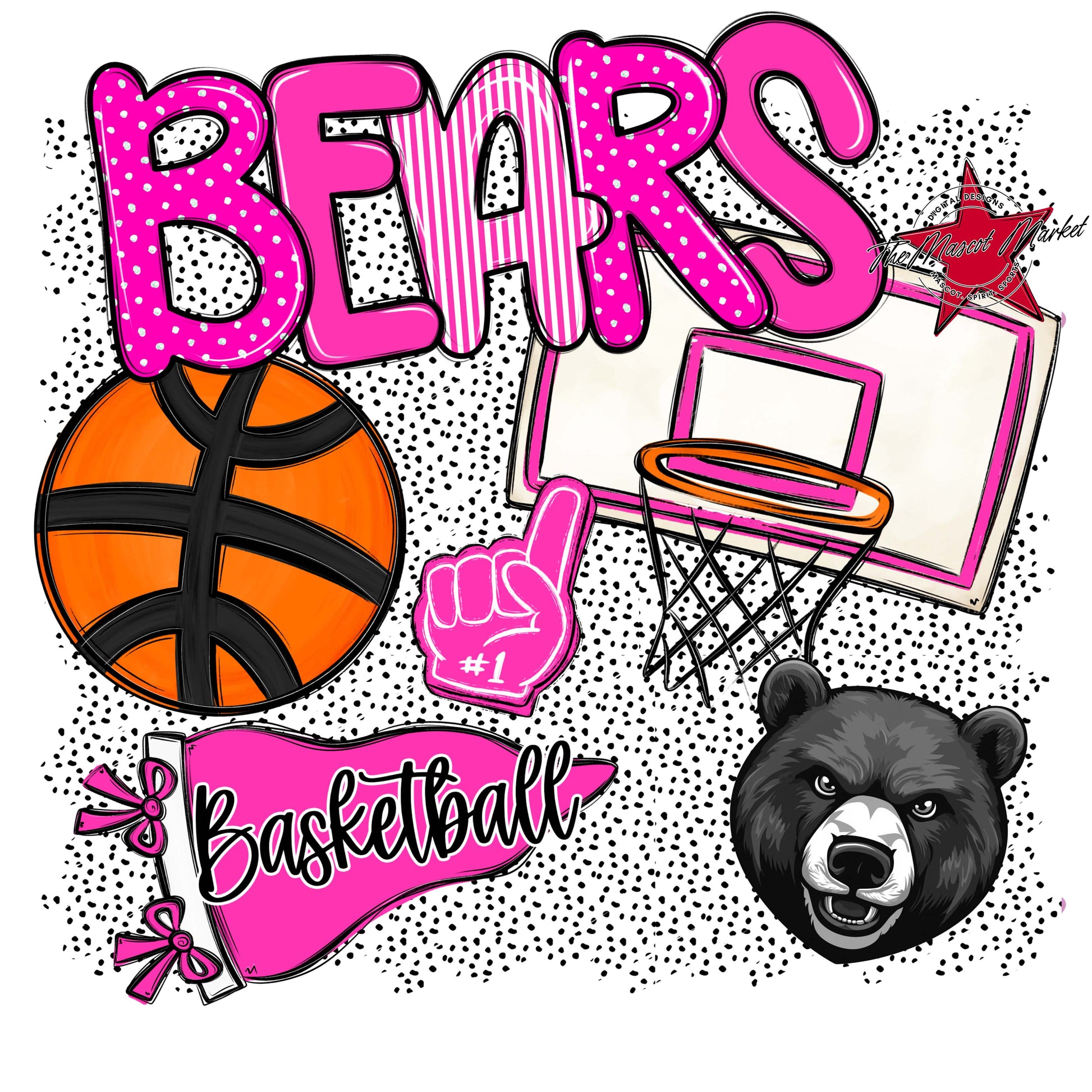Bears Basketball Spirit-Pink