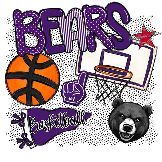 Bears Basketball Spirit-Purple