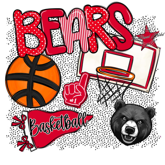 Bears Basketball Spirit-Red