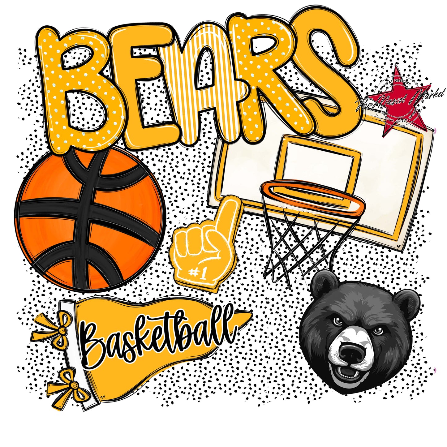 Bears Basketball Spirit-Yellow