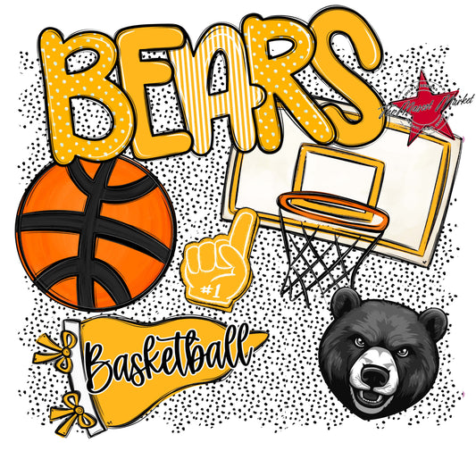 Bears Basketball Spirit-Yellow