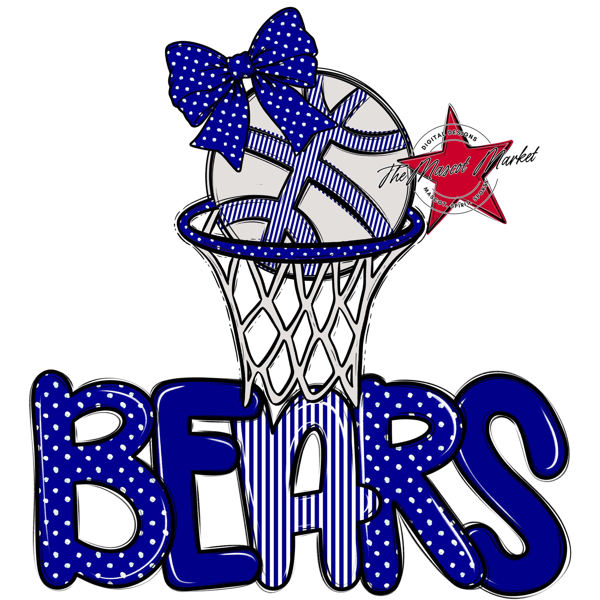 Bears Basketball Spirit Design-Blue
