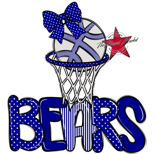 Bears Basketball Spirit Design-Blue