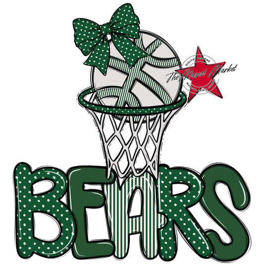 Bears Basketball Spirit Design-Green