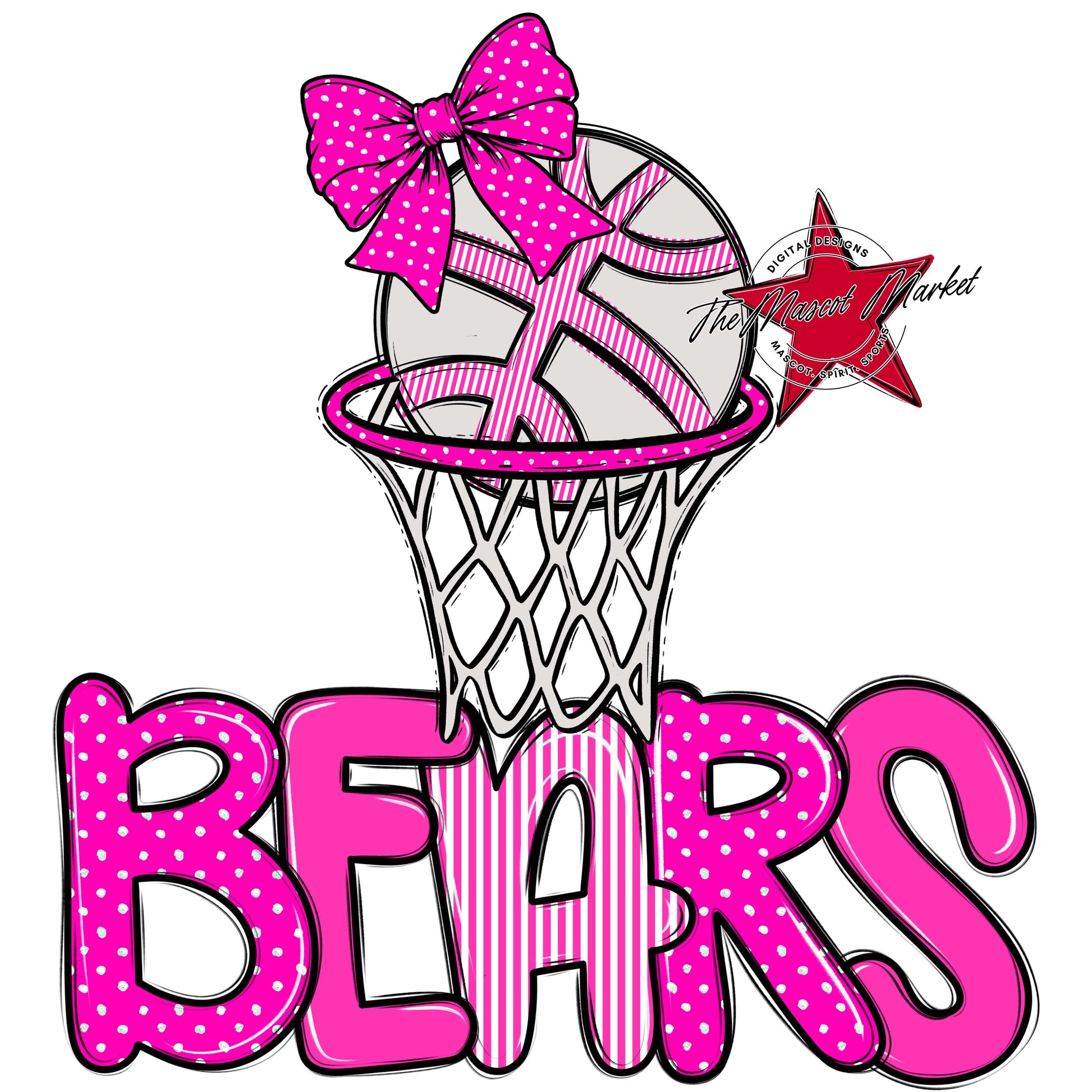 Bears Basketball Spirit Design-Pink