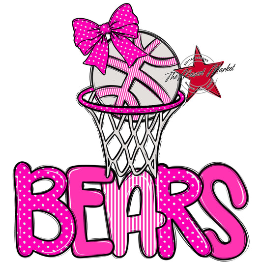 Bears Basketball Spirit Design-Pink