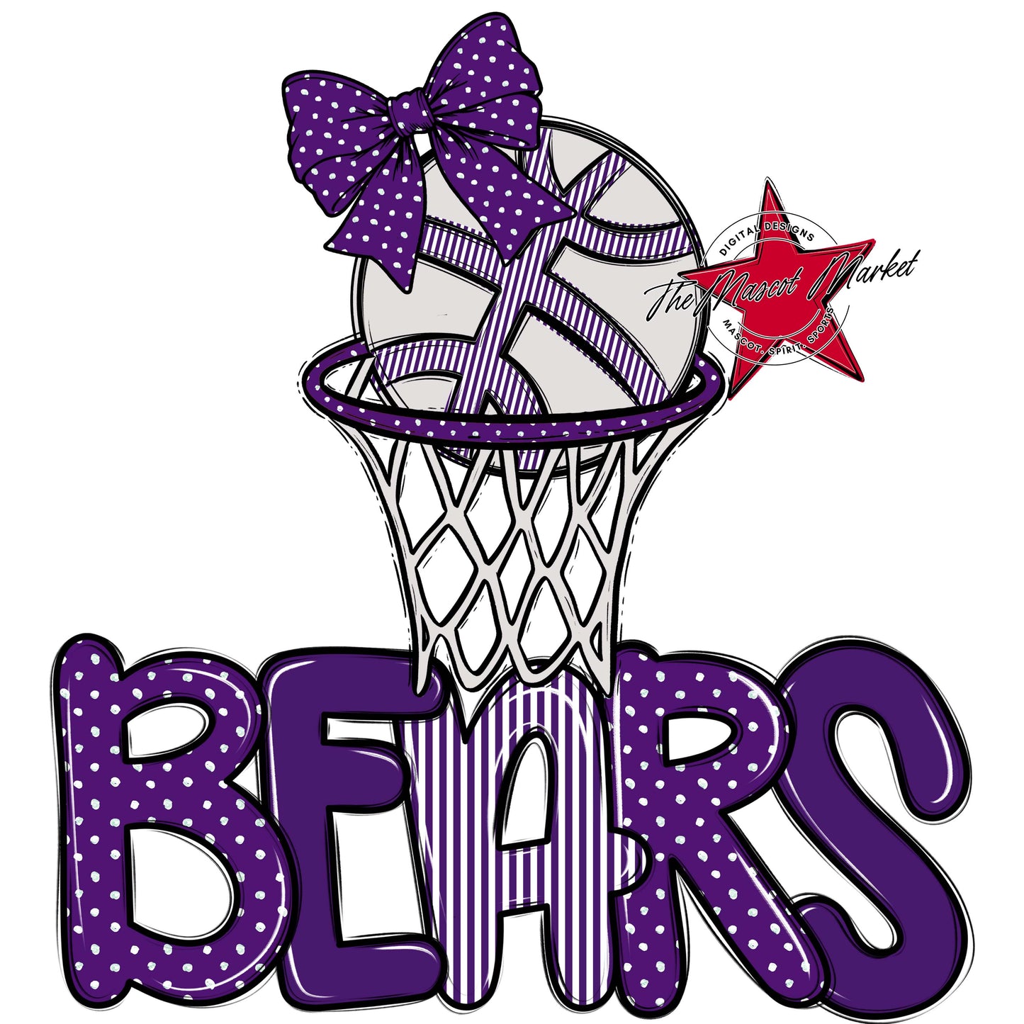 Bears Basketball Spirit Design-Purple
