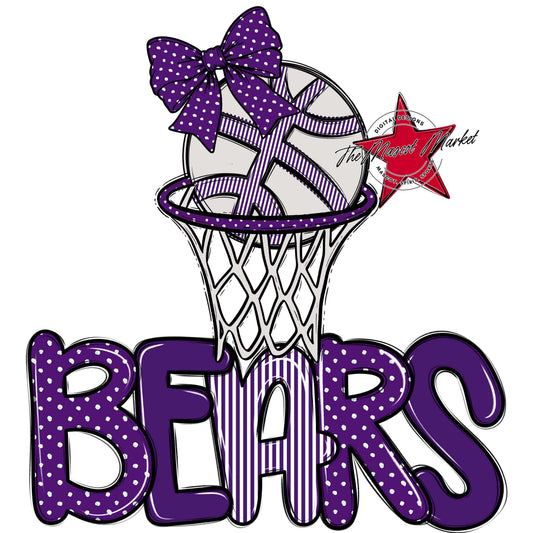 Bears Basketball Spirit Design-Purple