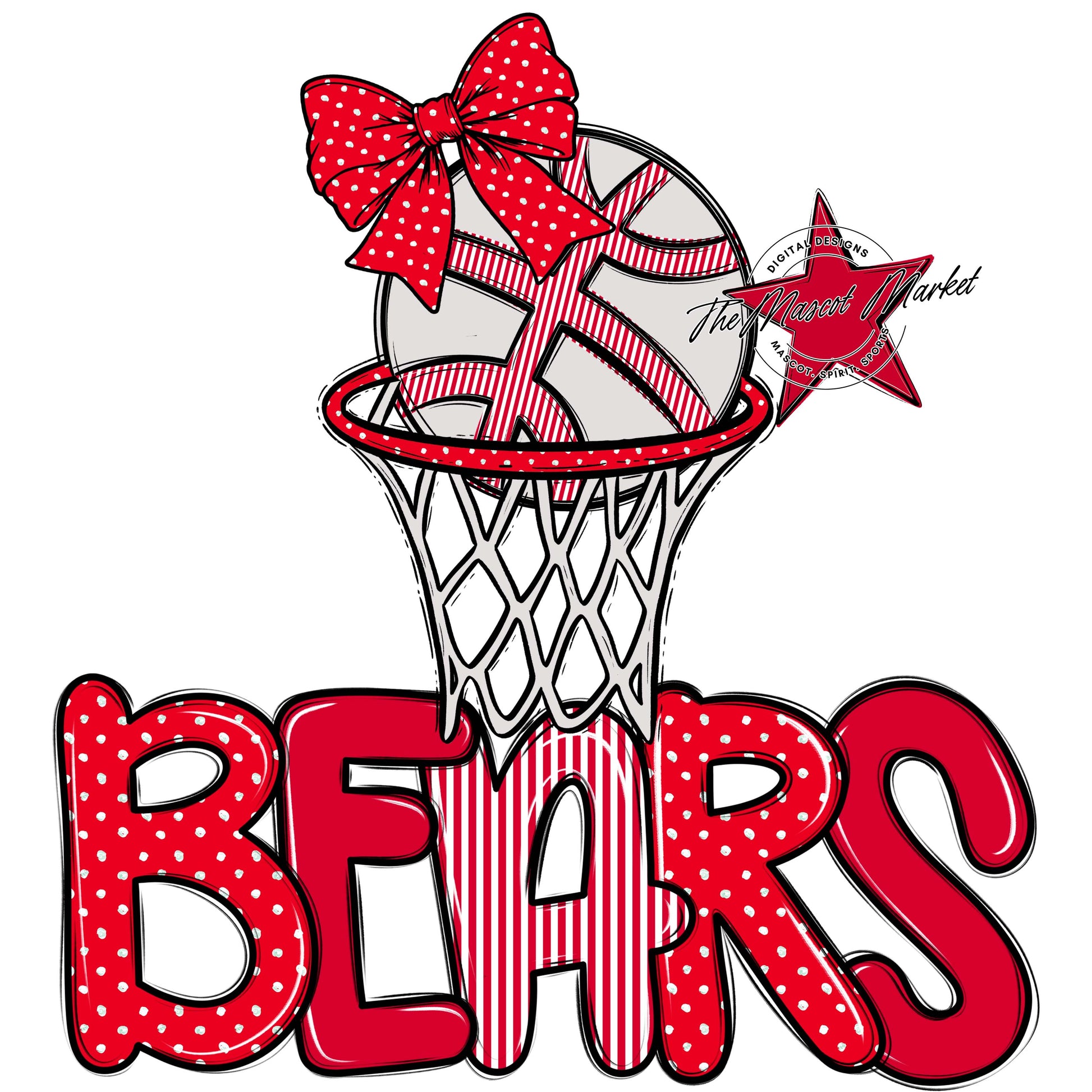 Bears Basketball Spirit Design-Red