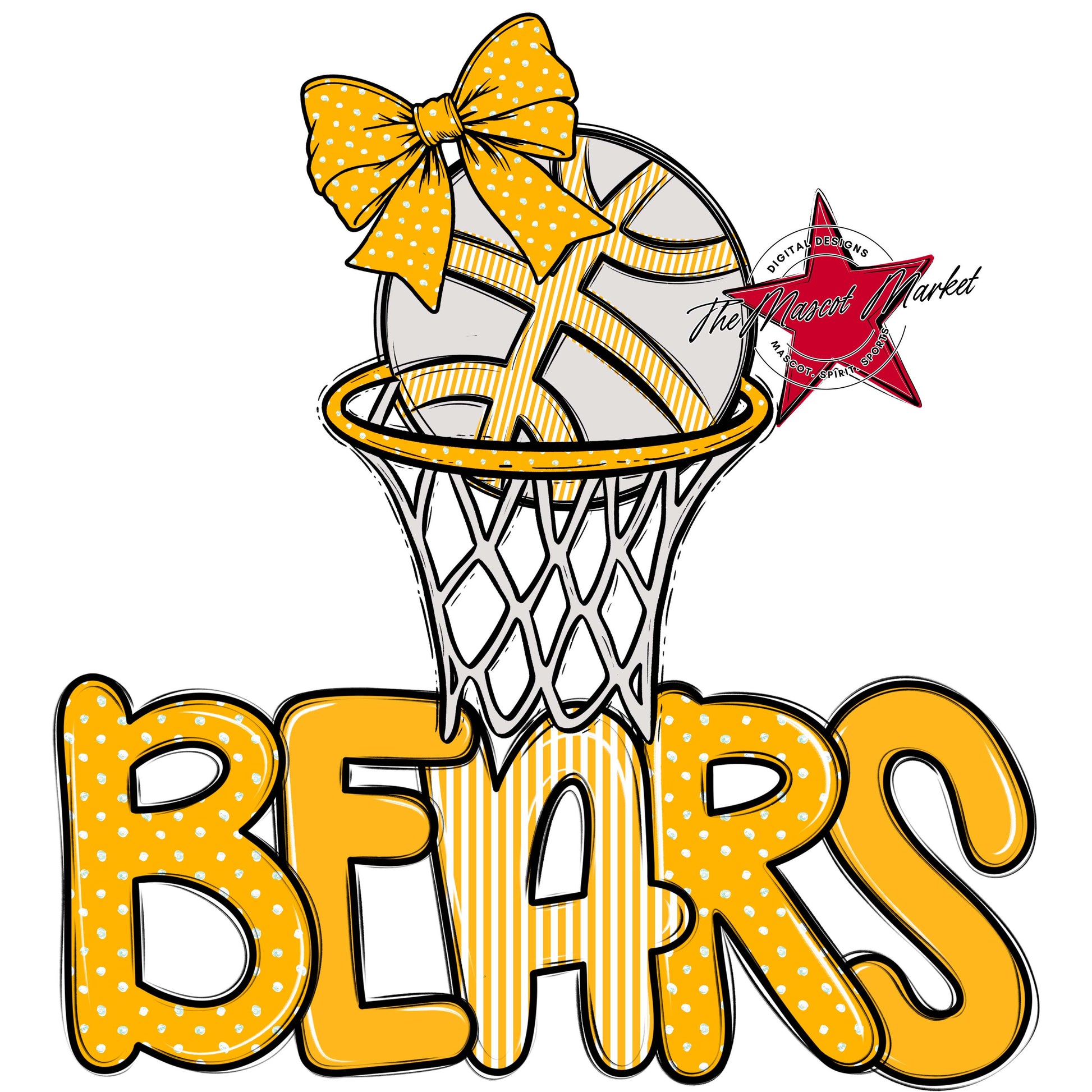 Bears Basketball Spirit Design-Yellow