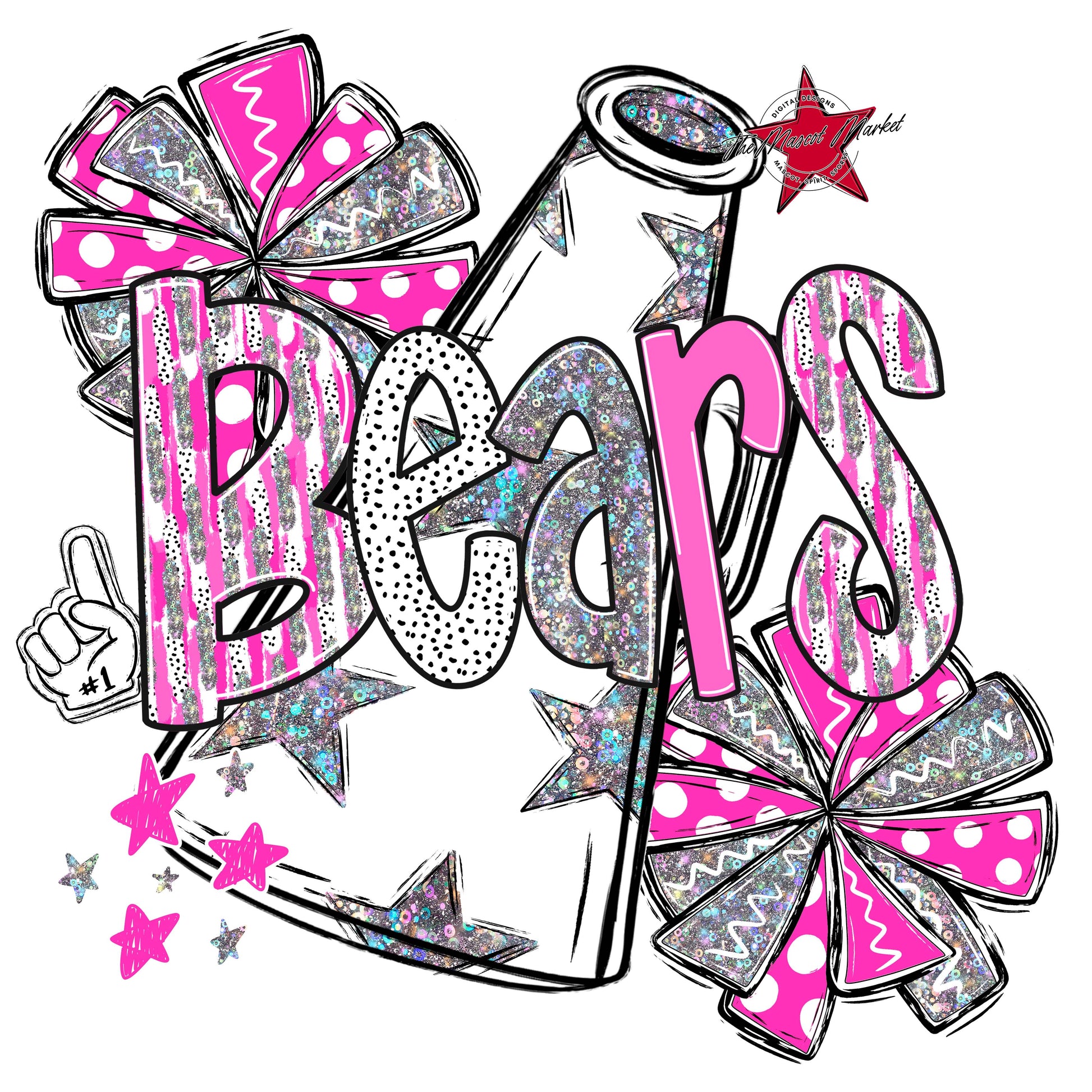 Bears Cheer Megaphone Scrape-Pink