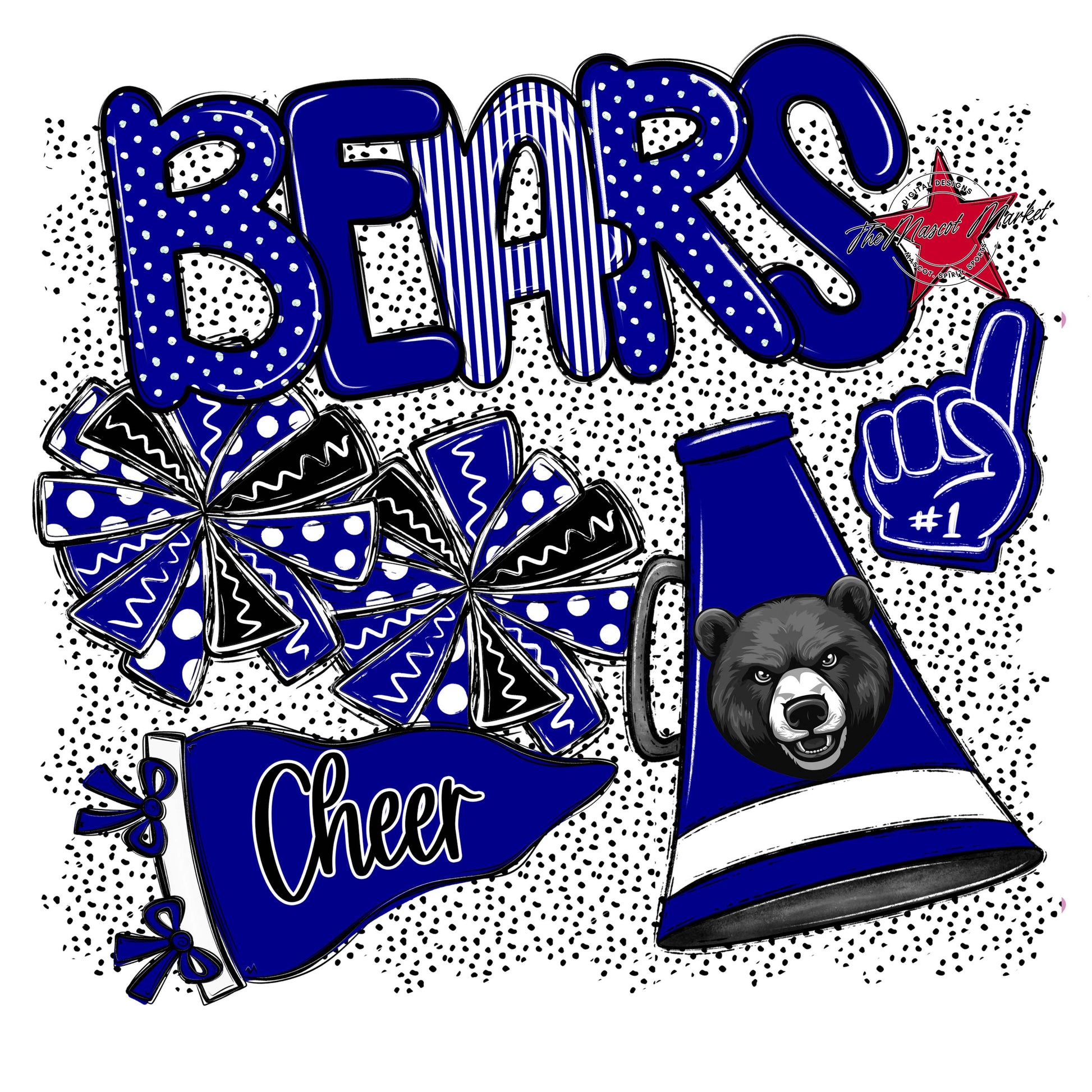 Bears Cheer Spirit-Blue