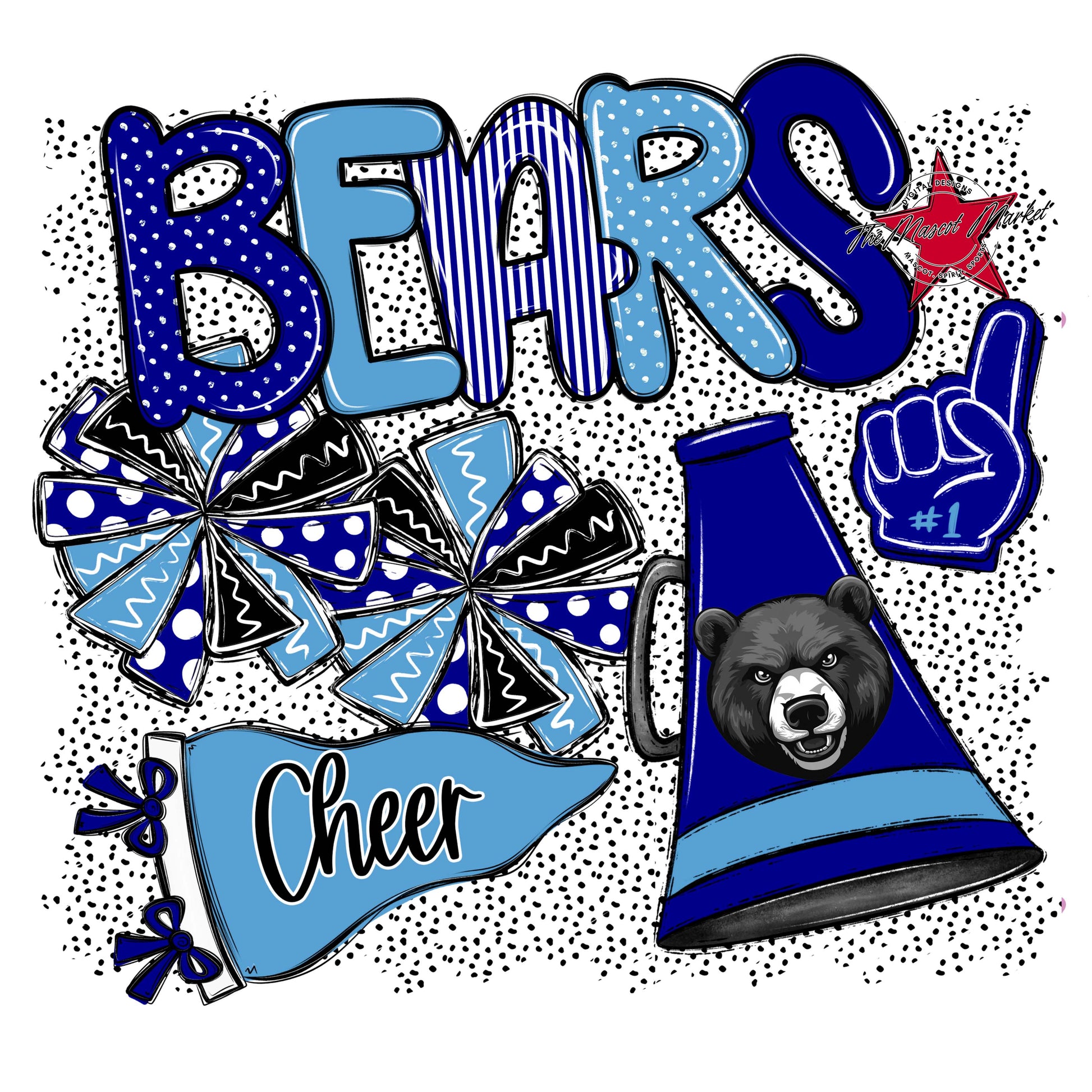 Bears Cheer Spirit-Blue & Carolina Blue