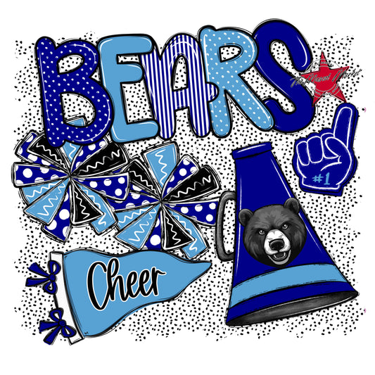 Bears Cheer Spirit-Blue & Carolina Blue