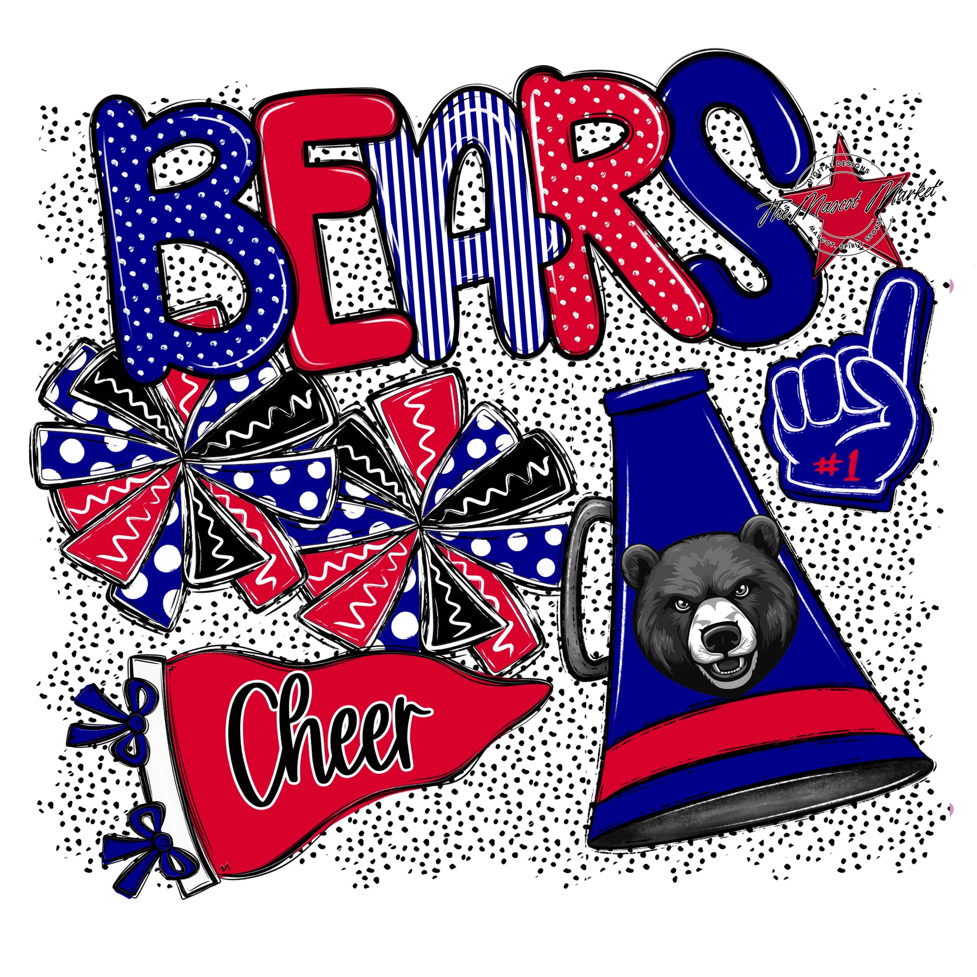 Bears Cheer Spirit-Blue & Red