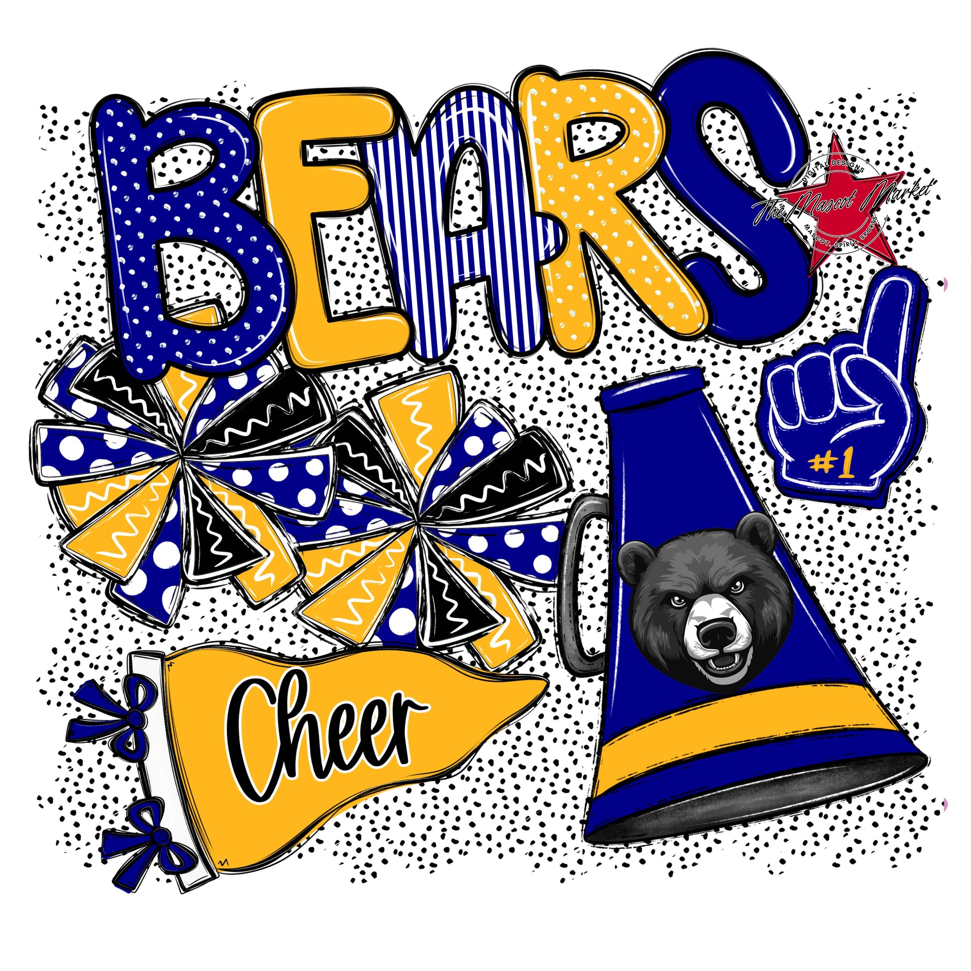 Bears Cheer Spirit-Blue & Yellow