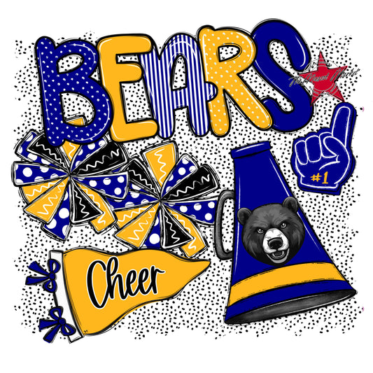 Bears Cheer Spirit-Blue & Yellow