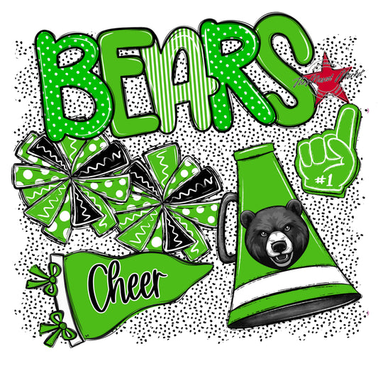 Bears Cheer Spirit-Bright Green