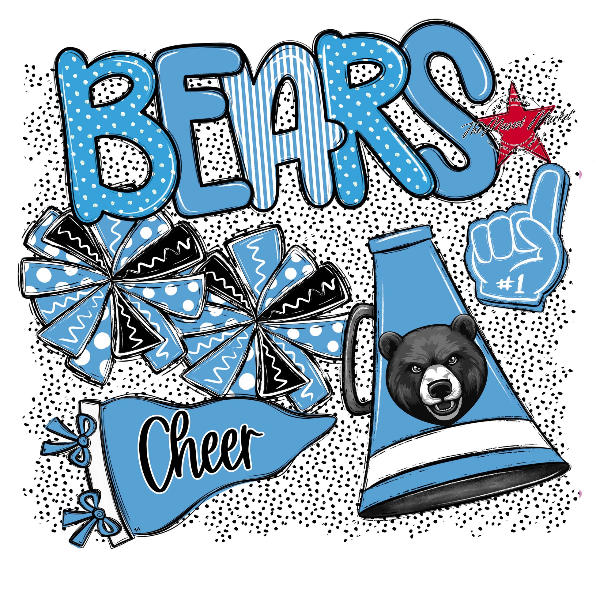 Bears Cheer Spirit-Carolina Blue