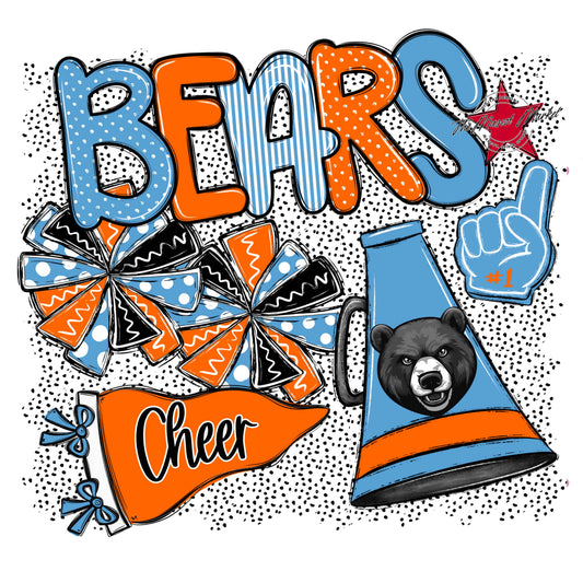 Bears Cheer Spirit-Carolina Blue & Orange