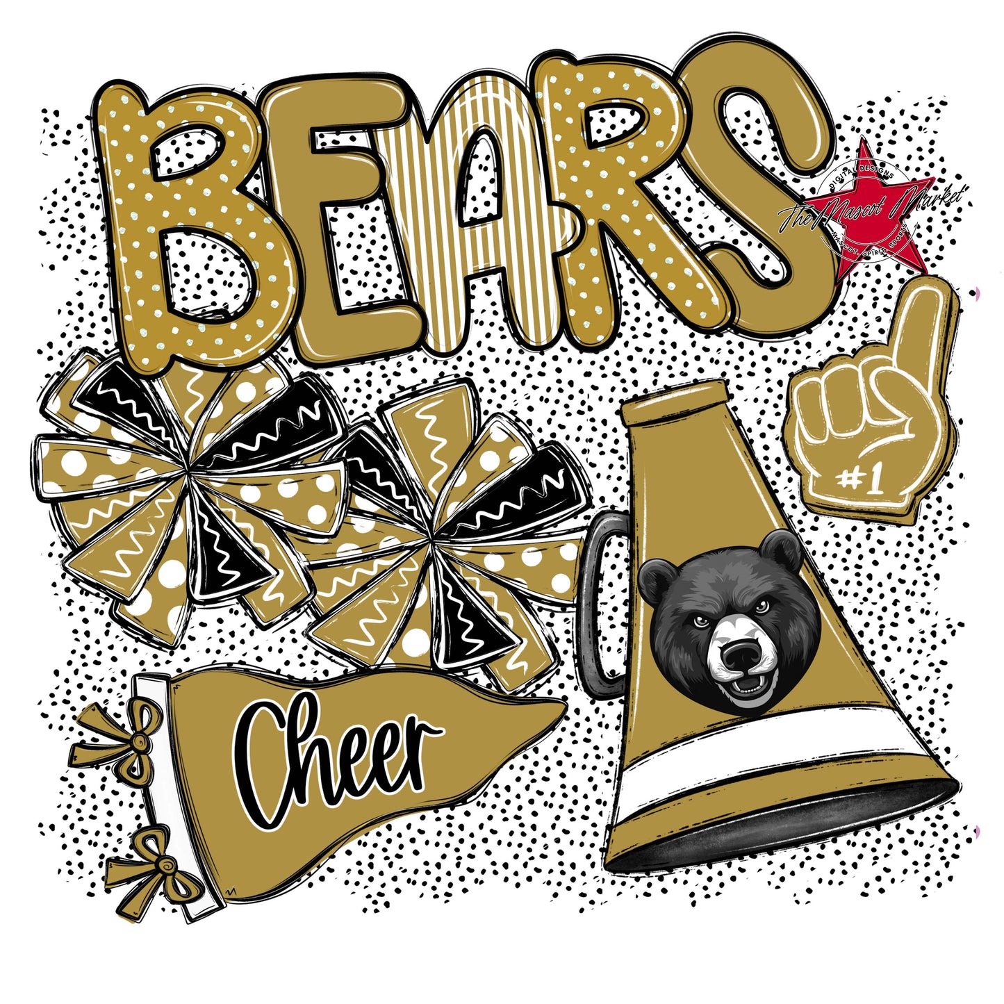 Bears Cheer Spirit-Gold