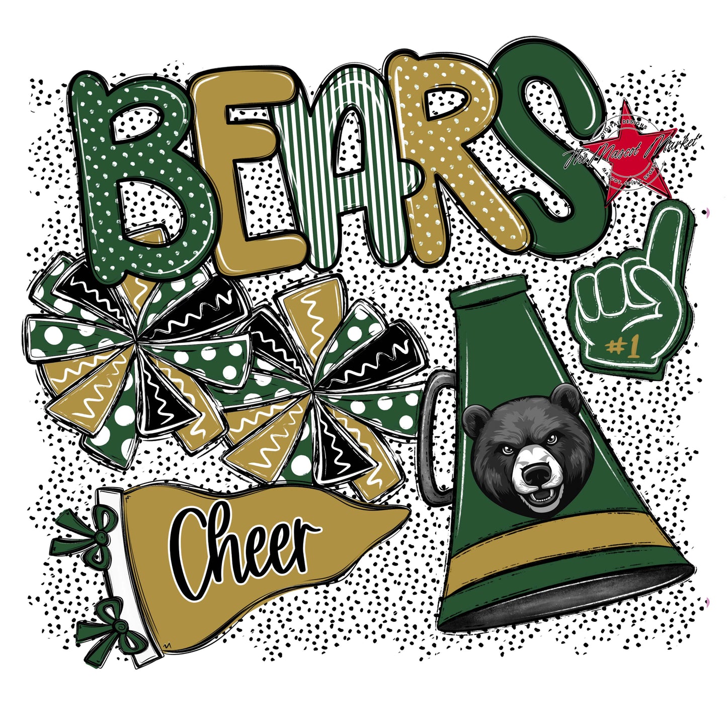 Bears Cheer Spirit-Green & Gold