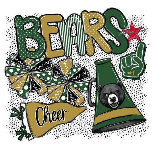 Bears Cheer Spirit-Green & Gold
