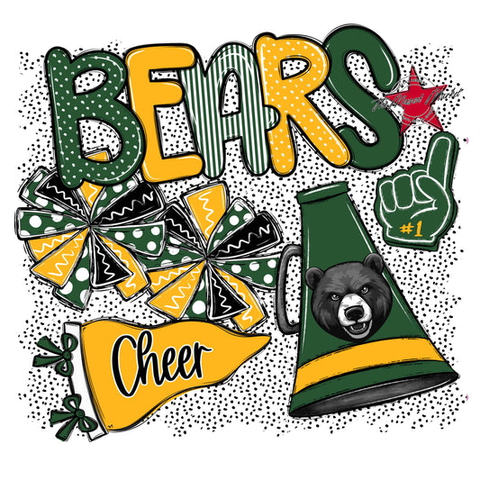 Bears Cheer Spirit-Green & Yellow