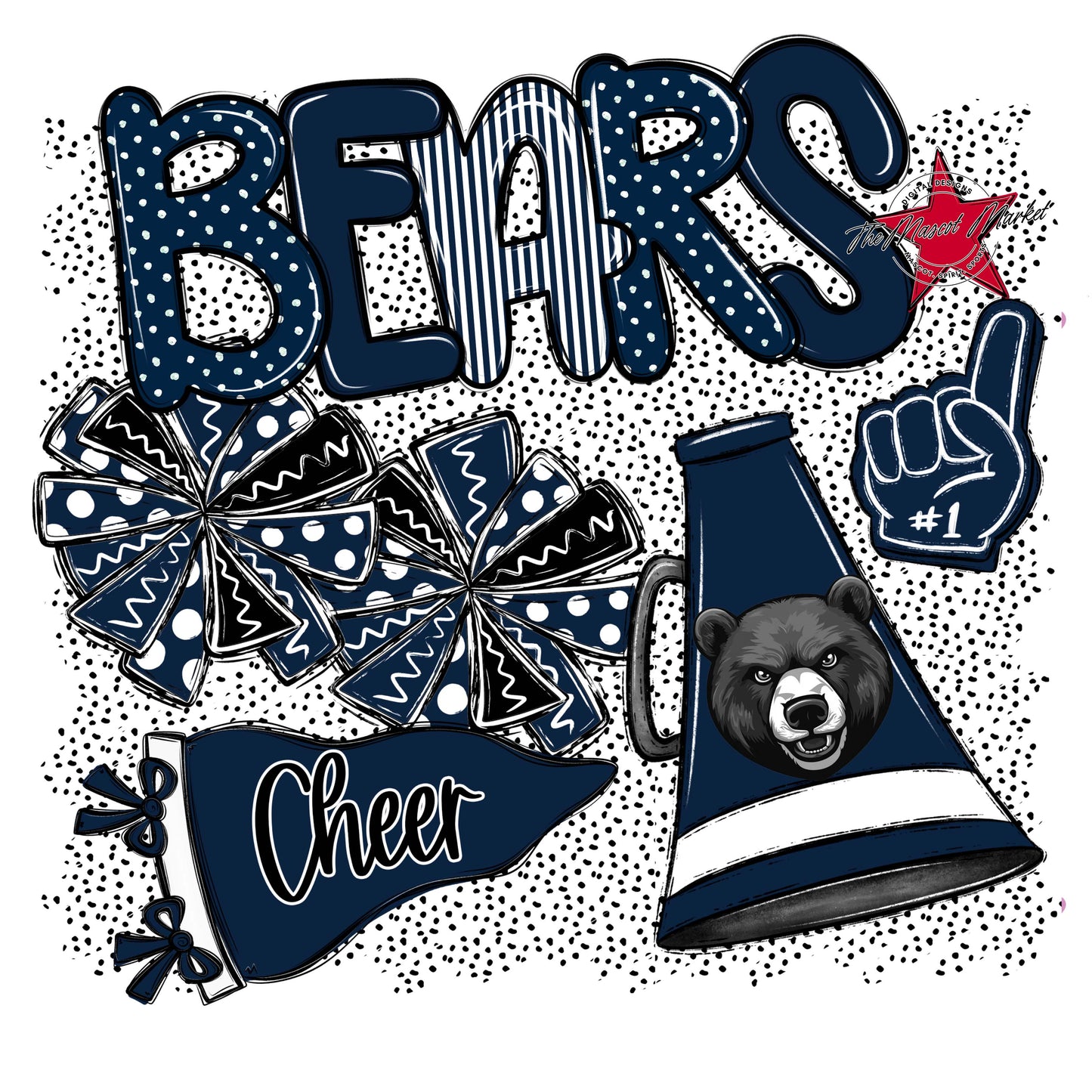 Bears Cheer Spirit-Navy